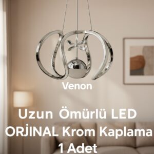 1 adet ledli 3 renk damla krom kaplama salon mutfak oda hol ledli avize yatak odası aydınlatma